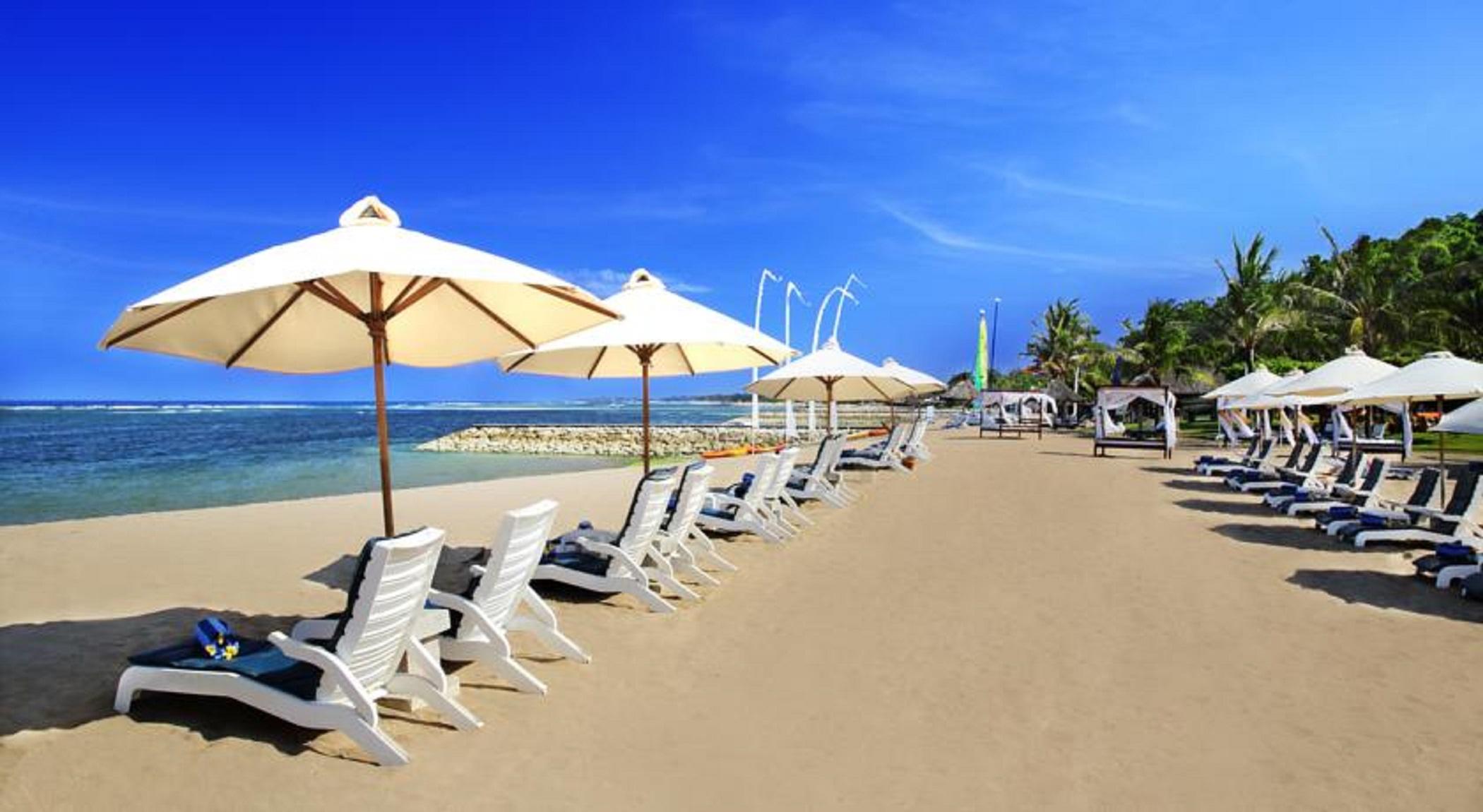 Grand Mirage Resort & Thalasso Bali นูซาดูอา ภายนอก รูปภาพ Beach at the Grand Mirage Hotel
